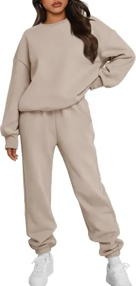 Trendy Queen Sweatsuits Women 2 Piece Outfits Two Piece Crewneck Sweatshirts Sets Lounge Fall Sweatpants 2025 Tracksuits
