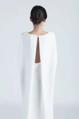 Triangle Midi Dolman Open Back Dress - White