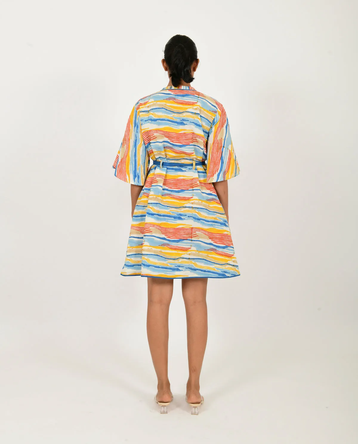 WAVE TIE UP DRESS ORGANIC COTTON