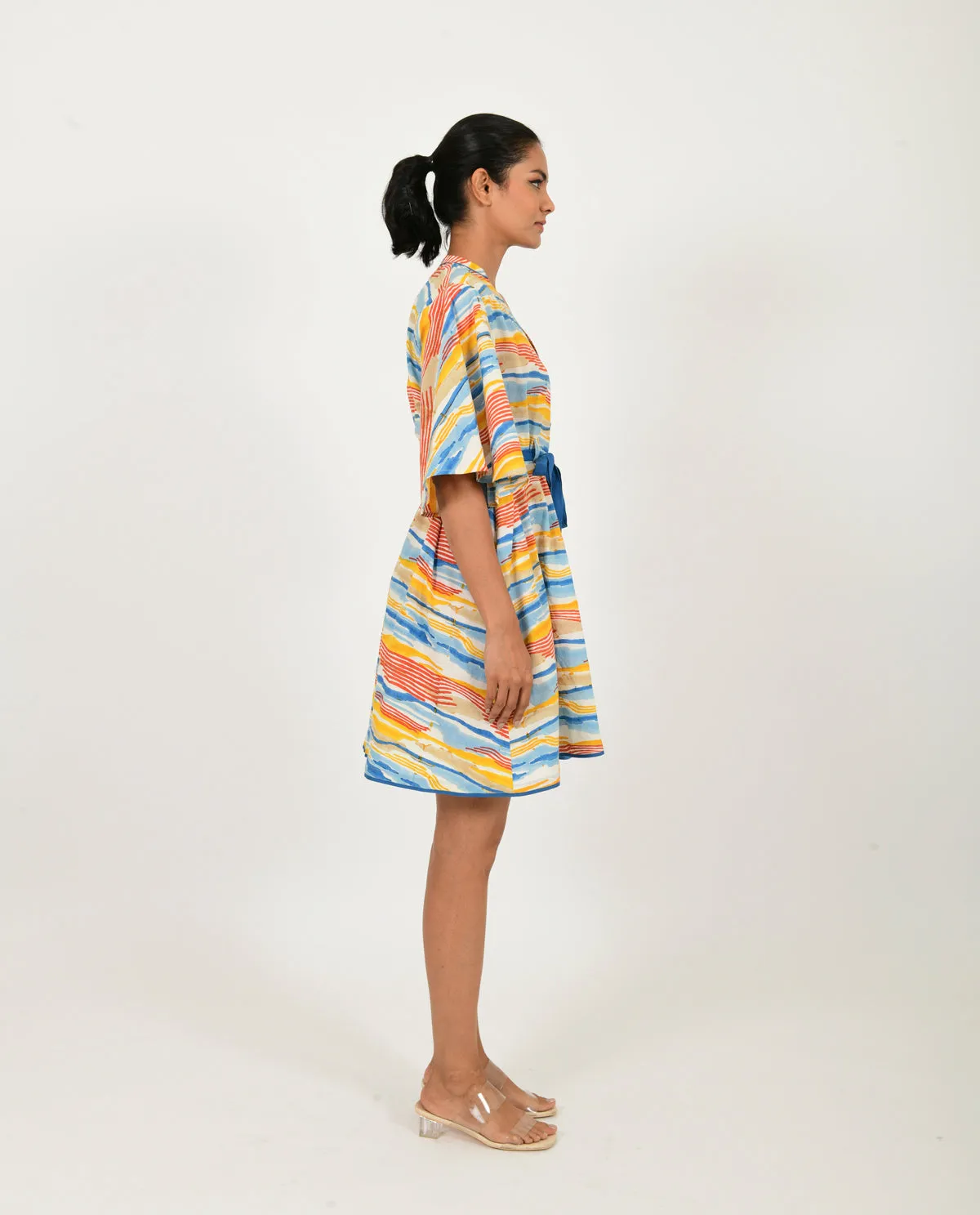 WAVE TIE UP DRESS ORGANIC COTTON