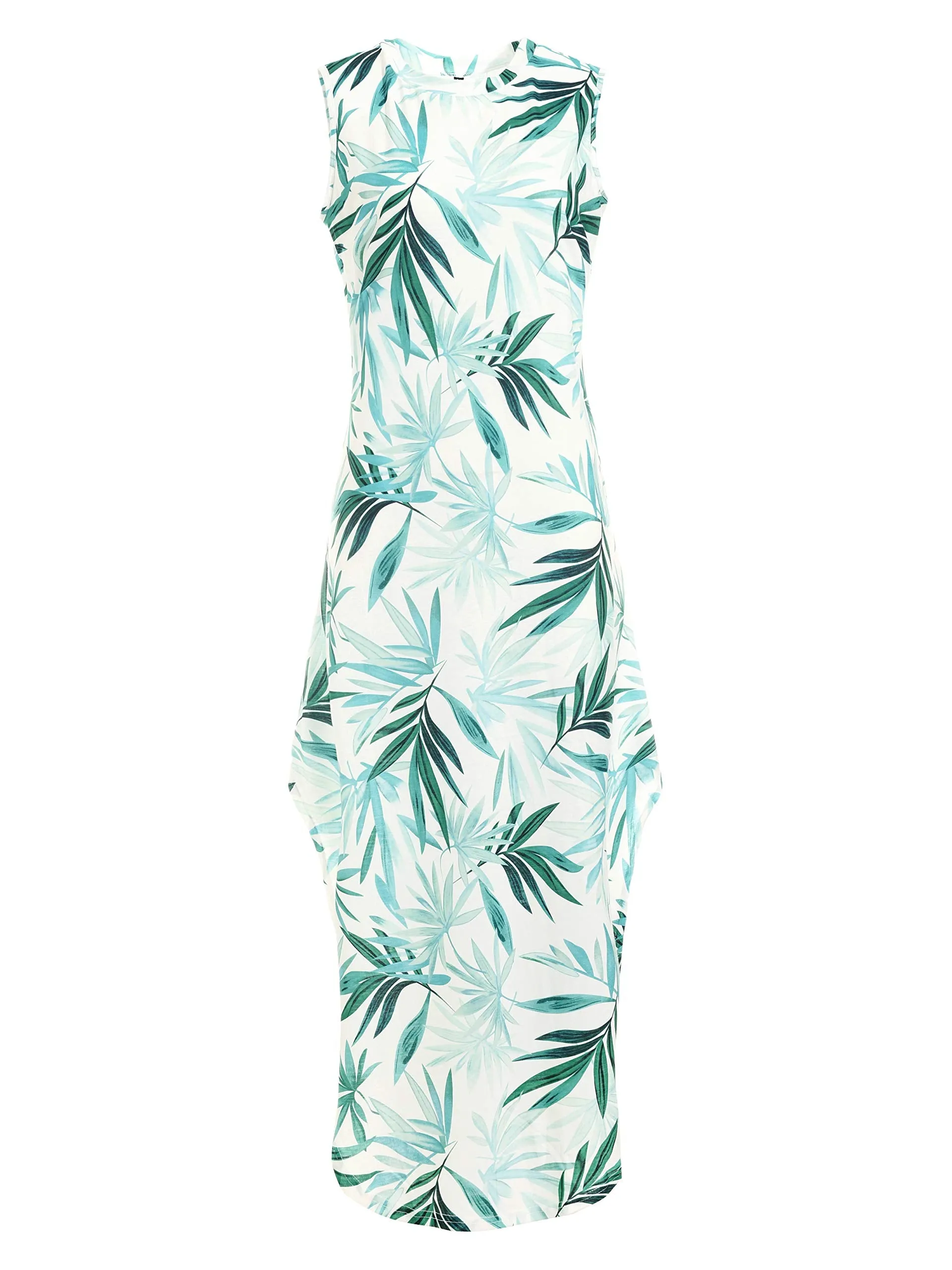 Women's Casual Loose Maxi Dress Sleeveless Pockets Slit Beach Sundress