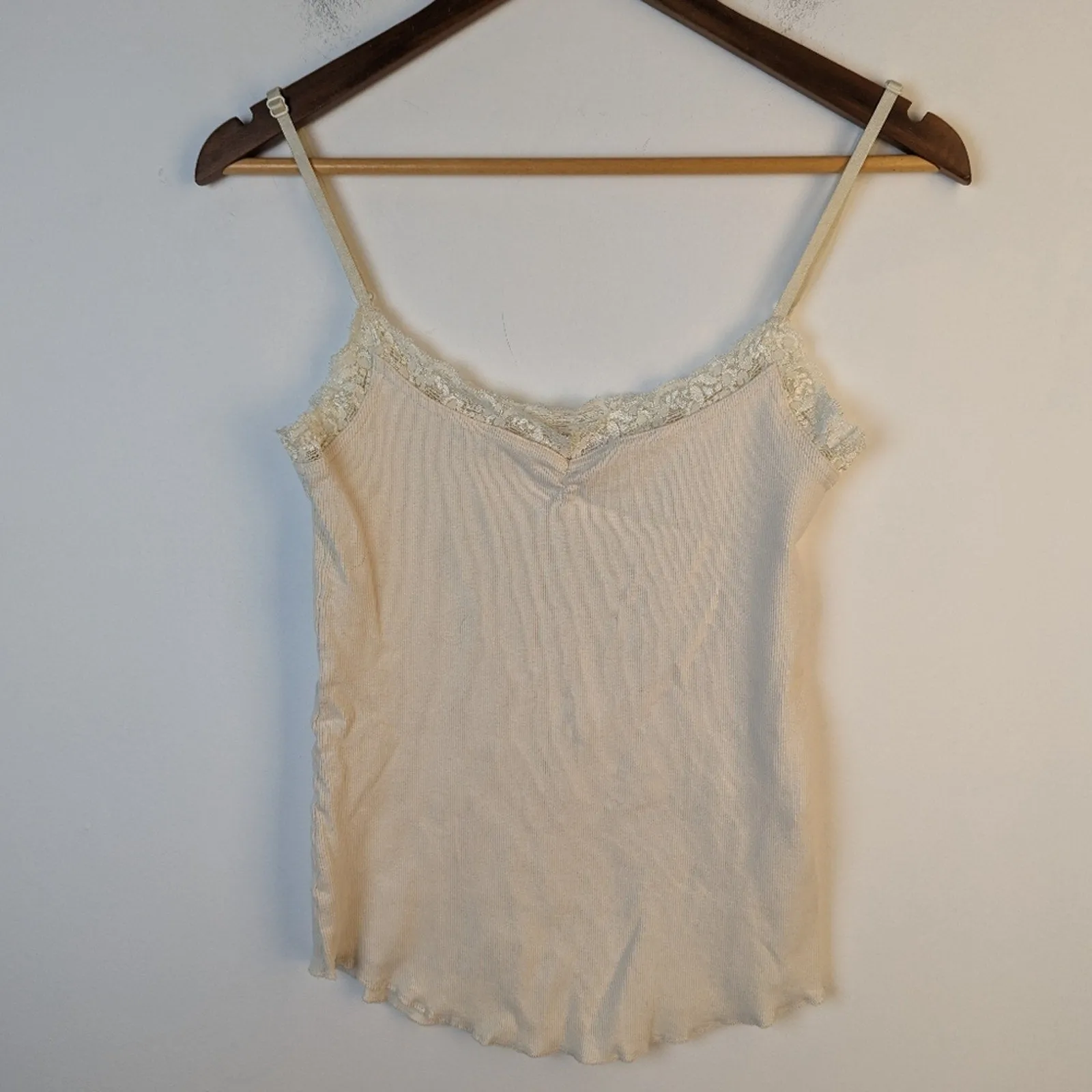 Yuka Ribbed Lace Trim Camisole - XL