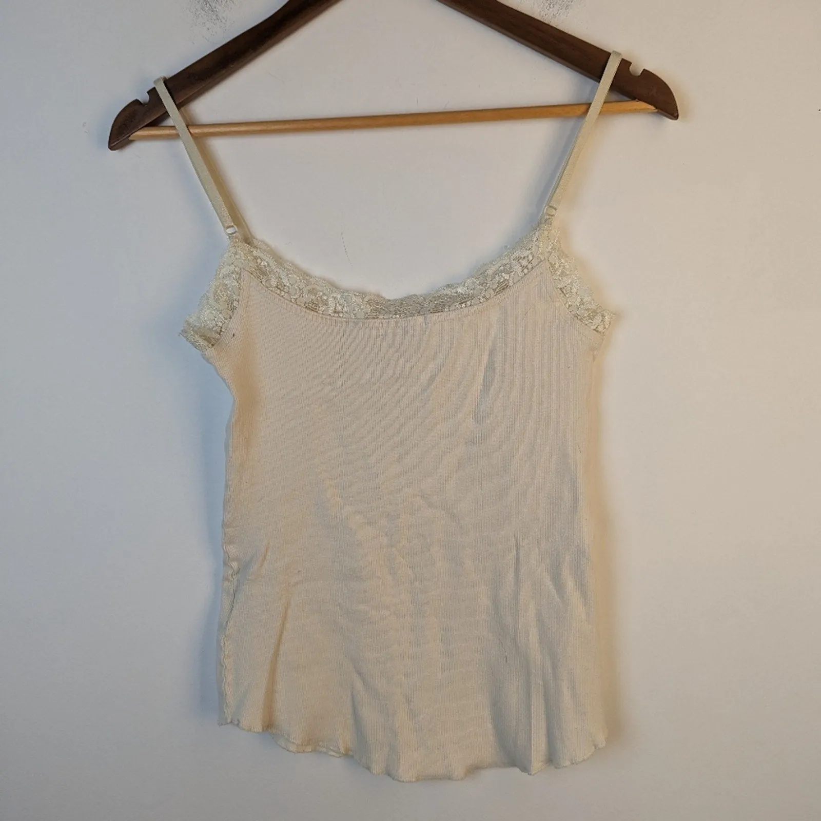 Yuka Ribbed Lace Trim Camisole - XL